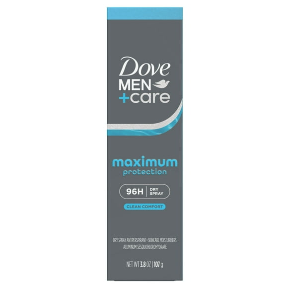 Dove Men+Care Anti-Perspirant Spray Maximum Sweat Protection Clean Comfort 96-Hour Comfort, 3.8 oz