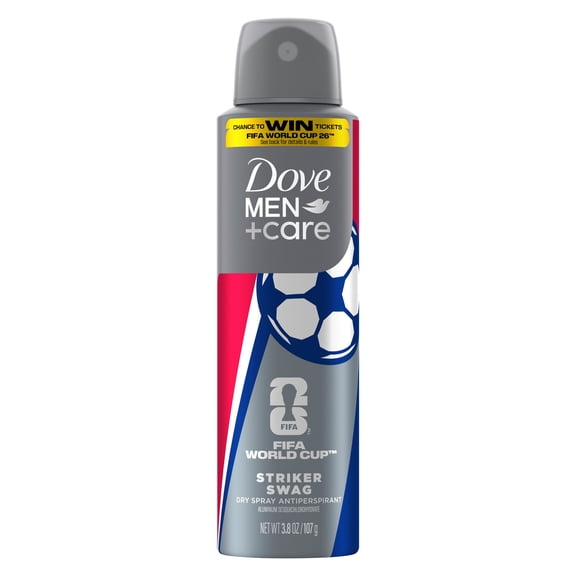 Dove Men+Care Dry Spray Antiperspirant for 72H Protection Striker Swag Neutralizes Sweat and Odor, 3.8 oz