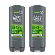 Dove Men+Care Body Wash for Men's Skin Care Extra Fresh Effectively Washes Away Bacteria While Nourishing Your Skin, 18 fl oz 2 Count
