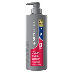 Dove Men+Care Limited Edition FIFA Shampoo & Conditioner Seal Hydration & Strengthen Hair All Star Comfort, 18 fl oz