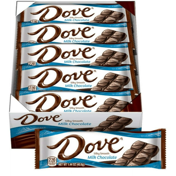 DOVE Milk Chocolate Singles Size Candy Bar 1.44-Ounce Bar 18-Count Box