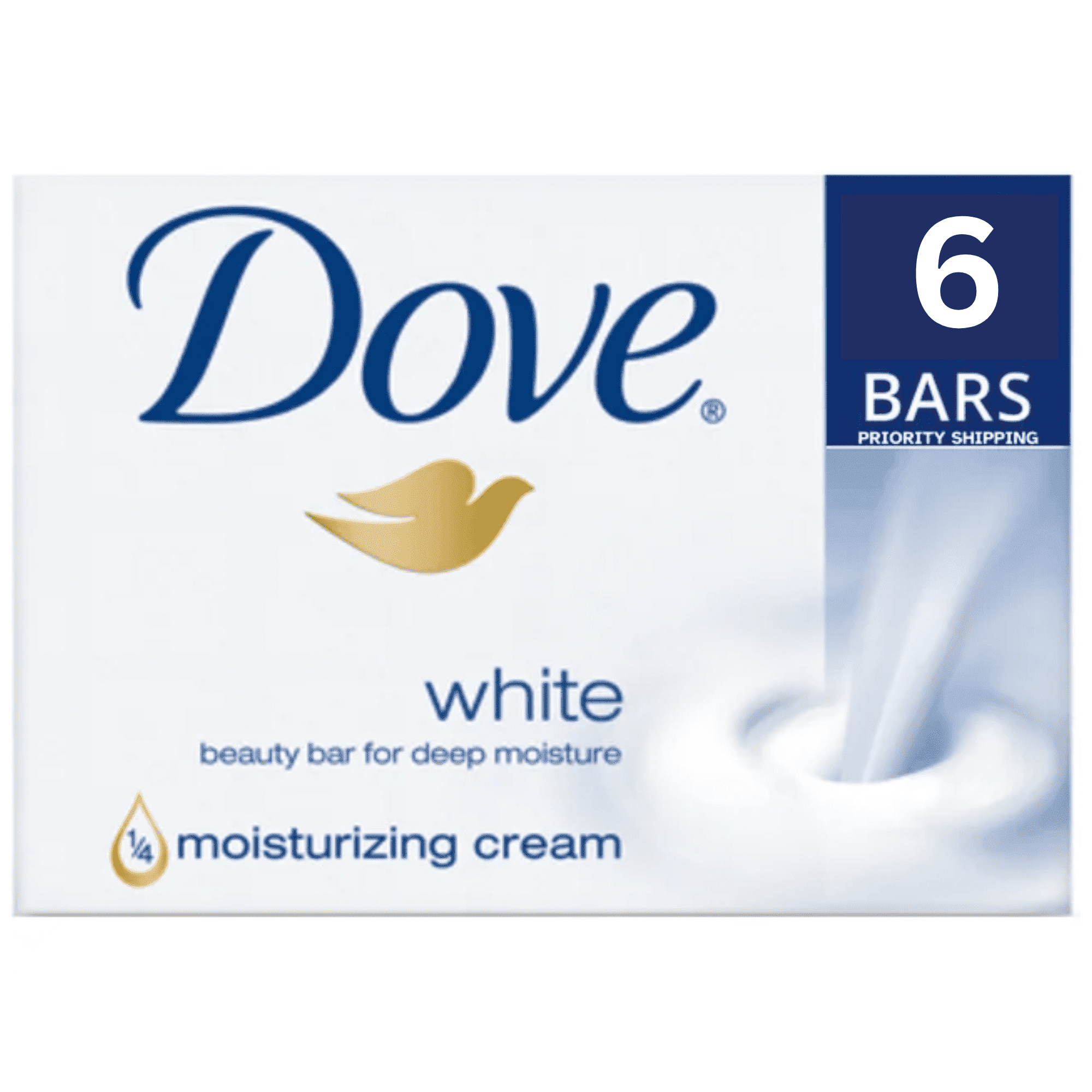 DOVE ORIGINAL WHITE Beauty Cream Soap Bars 4.76 Oz. Pack Of 6