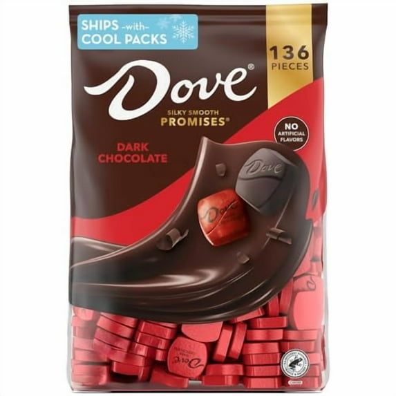 Dove Promises Dark Chocolate Candy, 136 Ct Bulk Bag