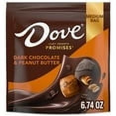 DOVE PROMISES Dark Chocolate & Peanut Butter Mother's Day Candy, 6.74 oz Bag 1pack
