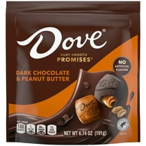 DOVE PROMISES Dark Chocolate & Peanut Butter Mother's Day Candy, 6.74 oz Bag