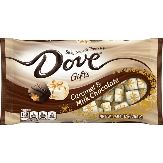 DOVE PROMISES Milk Chocolate Caramel Christmas Candy, 7.94-Ounce Bag