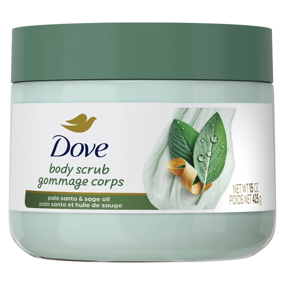 Dove Limited Edition Body Scrub Palo Santo & Sage Oil For Exfoliated & Hydrated Skin, 15 OZ
