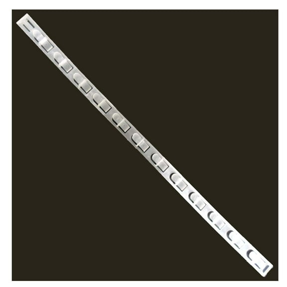 DOVETAIL (10 Pack) Plastic Retail Display Strip | 24" (61 cm) Length | 12 Tab Hooks | Opaque White Colored | Ideal for Lightweight Items For Displaying, Storing, Organizing