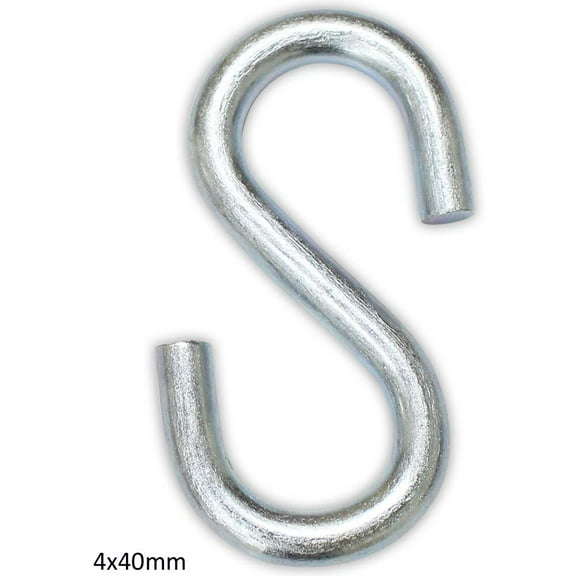 DOVETAIL 25 Pack 5/32" (4mm) Steel "S" Hook | 1.50" (3.81 cm) Length | Versatile Hanging Solution for Industrial & Home Use