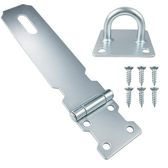 DOVETAIL 6" 15.24 cm Galvanized Pad Bolt Hasp  Easy Installation with Included Screws  Suitable for Gates & Cabinets  Rust-Resistant  Versatile Security Solution