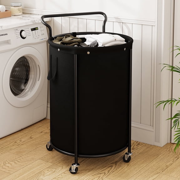 BGTREND 160L Large Laundry Basket with Wheels, Double Laundry Hamper Rolling, Clothes Hamper Cart for Laundry, Bedroom, Bathroom and Dorm, Gray