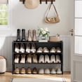 thumbnail image 1 of BGTREND 3 Tier Shoe Rack with Cover 12 Pairs Shoe Shelves Organizer for Closet, Entryway, Hallway, Bedroom, Black, 1 of 7