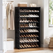 BGTREND 9 Tier Shoe Rack with Cover 28 Pairs Shoe Shelves Organizer for Closet, Entryway, Hallway, Bedroom, Black