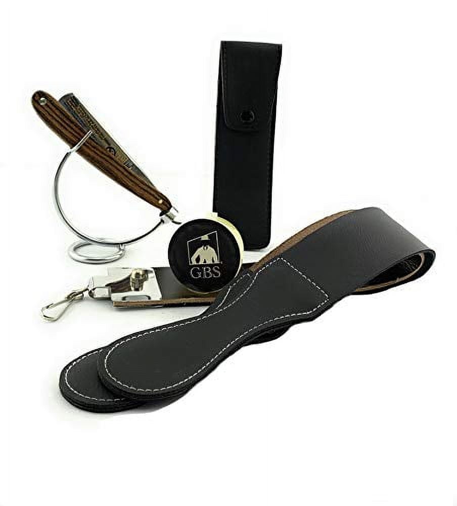 DOVO 106 5861 - Classic Straight Razor Bocote Made in Solingen Germany 6/8 Straight Razor with GBS Razor Stand,Straight razor case, Strop, and Paste!