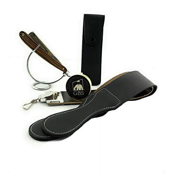 DOVO 106 5861 - Classic Straight Razor Bocote Made in Solingen Germany 6/8 Straight Razor with GBS Razor Stand,Straight razor case, Strop, and Paste!