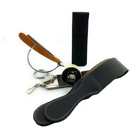 DOVO 1215860 - Classic Straight Razor Yew Wood -Made in Solingen Germany 5/8 Straight Razor with GBS Razor Stand, Case, Strop, and Paste!