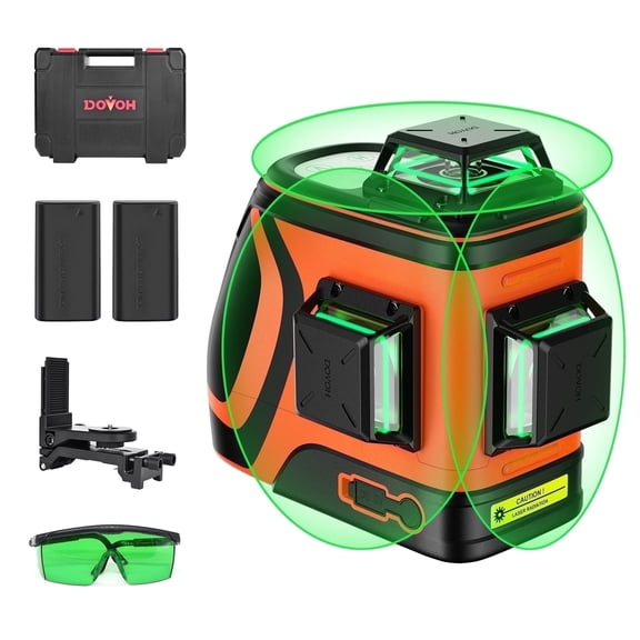 DOVOH High Visibility 3D Laser Level 360 Self Leveling:Outdoor Laser Level, Heavy Duty , 110 mW Diodes for BuildingsH3-360G