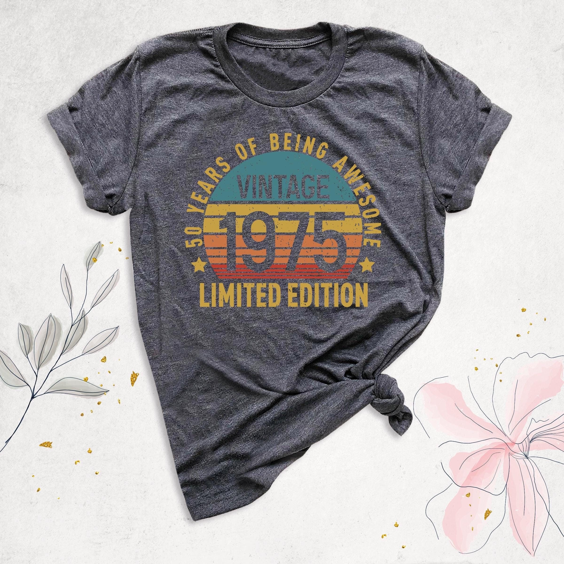 Awesome Since 1975 T-Shirt - 50th Birthday Gift For Men, Customizable Birth Year & Color - View #7
