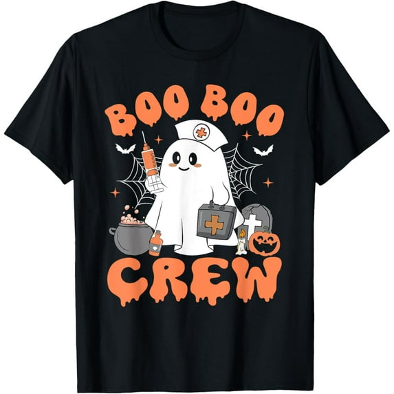 DOVU Boo Boo Crew Nurse Shirt Women Cute Ghost Hal.Low.Een Nursing T-Shirt Unisex S-5XL Hot Trending Shirt, Vintage Birthday Gift