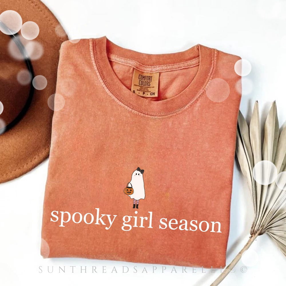 DOVU Cute Spooky Girl Season Shirt, Hal.Low.Een Sweatshirt, Womens Hal