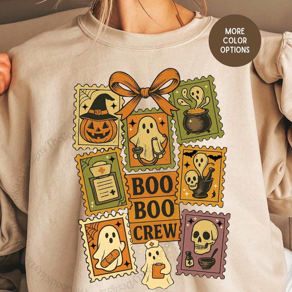 Vintage Pumpkin Print Casual Cotton Sweatshirt main image 1