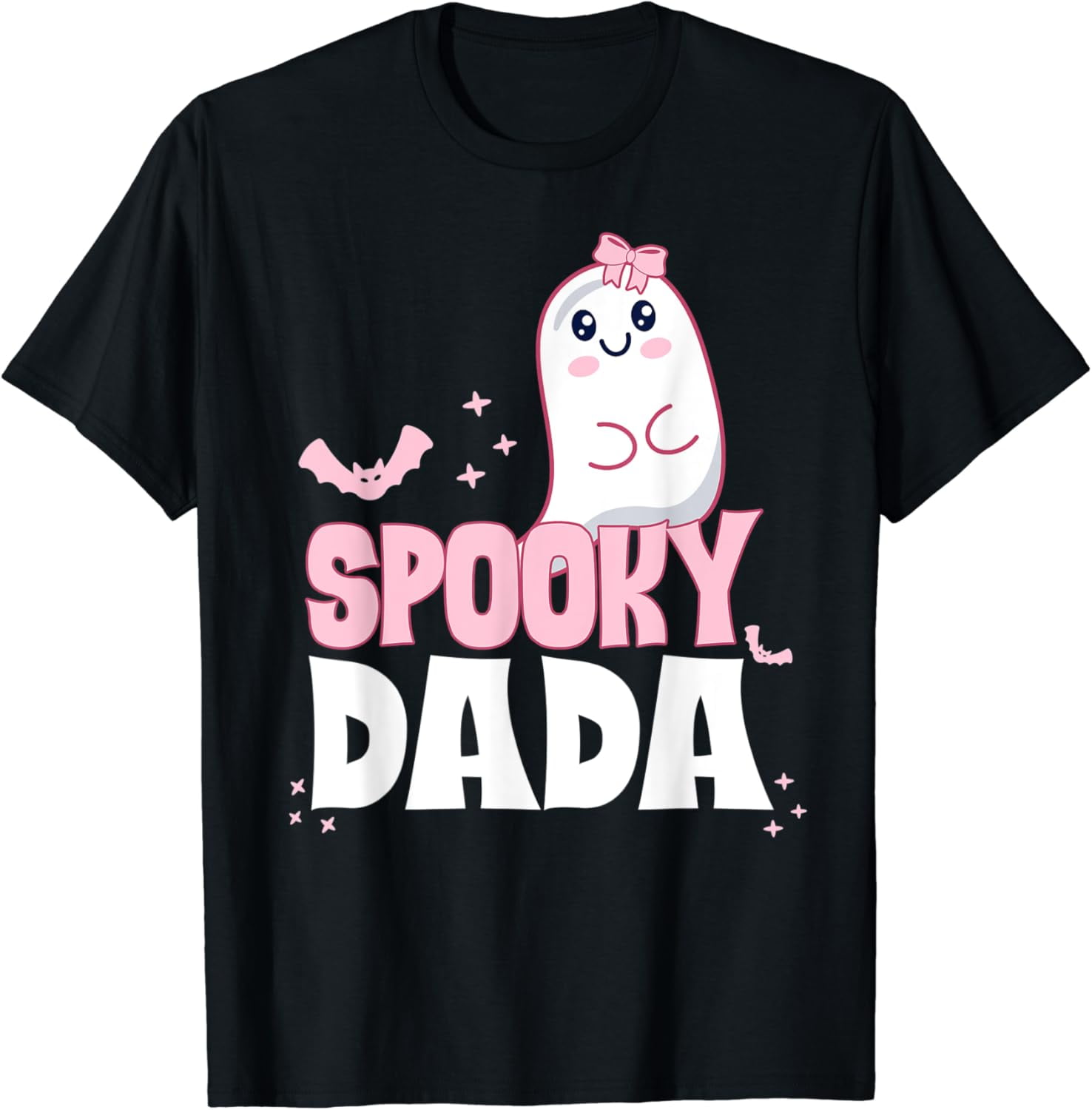 DOVU Mens Spooky Dada Family Cute Pink White Ghost Boo Hal.Low.Een T ...