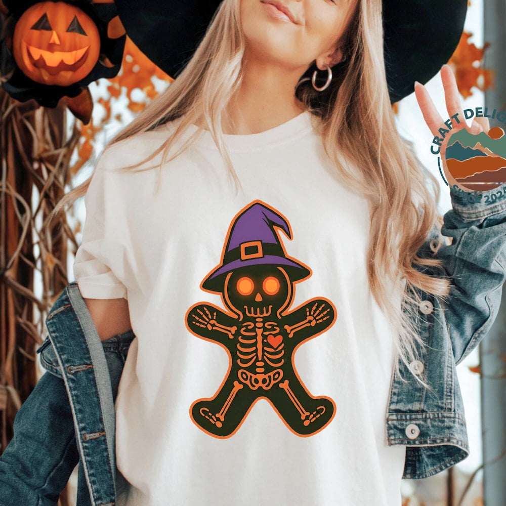 DOVU Radiology Hal.Low.Een Shirt, Sp00Ky Gingerbread Skeleton X-Ray ...