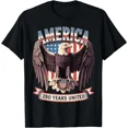 thumbnail image 1 of DOVU Usa 250 Years United Bald Eagle Patriotic Flag Graphic T-Shirt Unisex S-5XL Hot Trending Shirt, Vintage Birthday Gift, 1 of 4