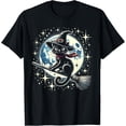 thumbnail image 1 of DOVU Witc.Hy Black Cat On A Broomstick With Full Moon Hal.Low.Een T-Shirt Unisex S-5XL Hot Trending Shirt, Vintage Birthday Gift, 1 of 4