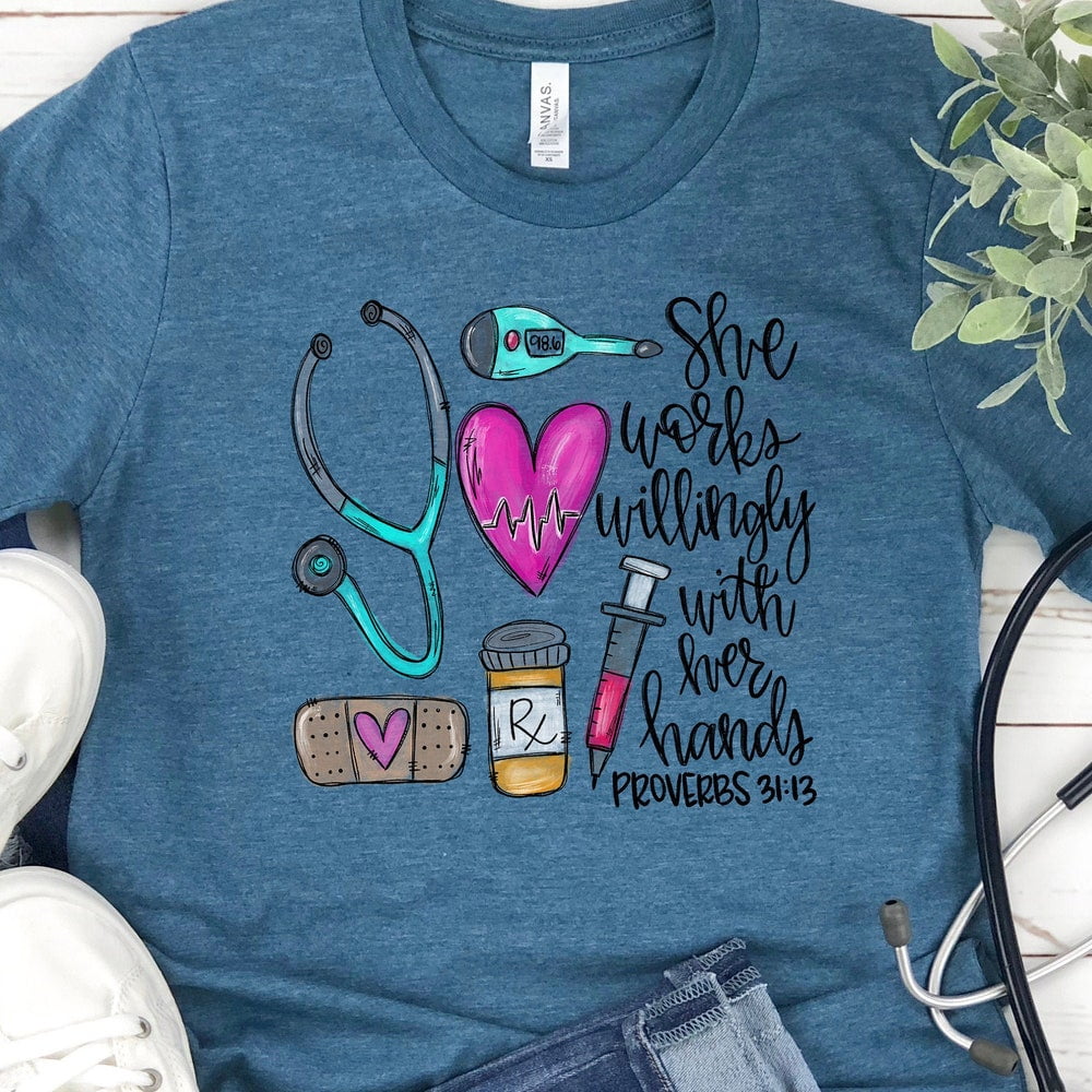 DOVU She Works Willingly With Her Hands Shirt, Proverbs 31:13 Shirt ...