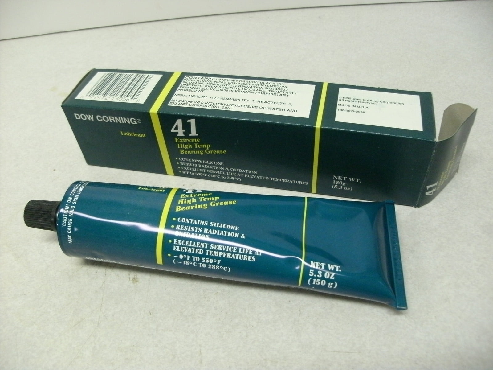 DOW CORNING 41 EXTREME HIGH TEMP GREASE. 5.3 OZ TUBE, 150 G, FREE SHIP