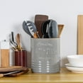 thumbnail image 1 of DOWAN 7.2*6.2in Ceramic Utensil Holder with Protection Crock Mat, Large Porcelain Utensil Crock for Kitchen Countertop, Round Utensil Organizer for Spatula, Grey, 1 of 6