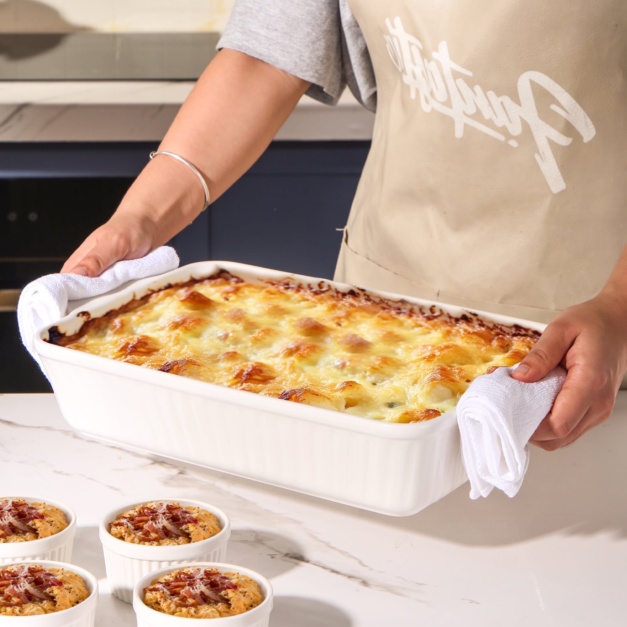 DOWAN 9*13in /135Oz Large Porcelain Casserole Dish for Oven