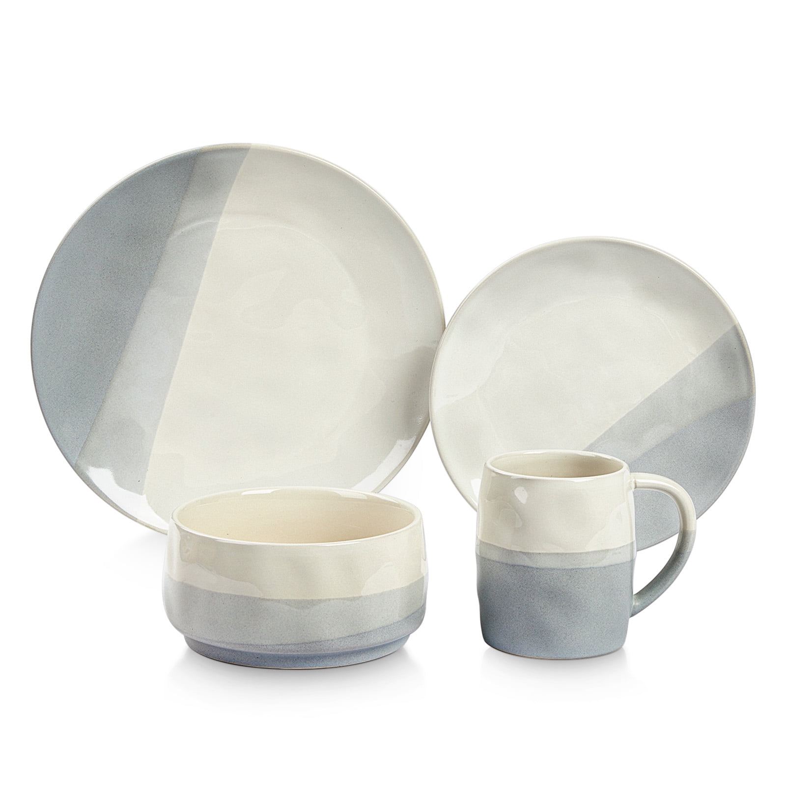 DOWAN Alfresco Collection Ceramic Dinnerware Set,4Piece Stoneware