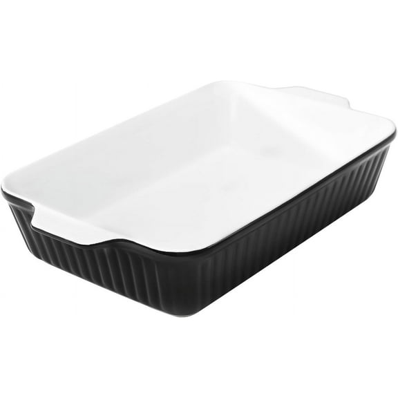 9x13-inch Deep Casserole Baking Dish for Lasagna, 135 oz Ceramic Pan with Handles, Oven Safe for Baking and Home Decor