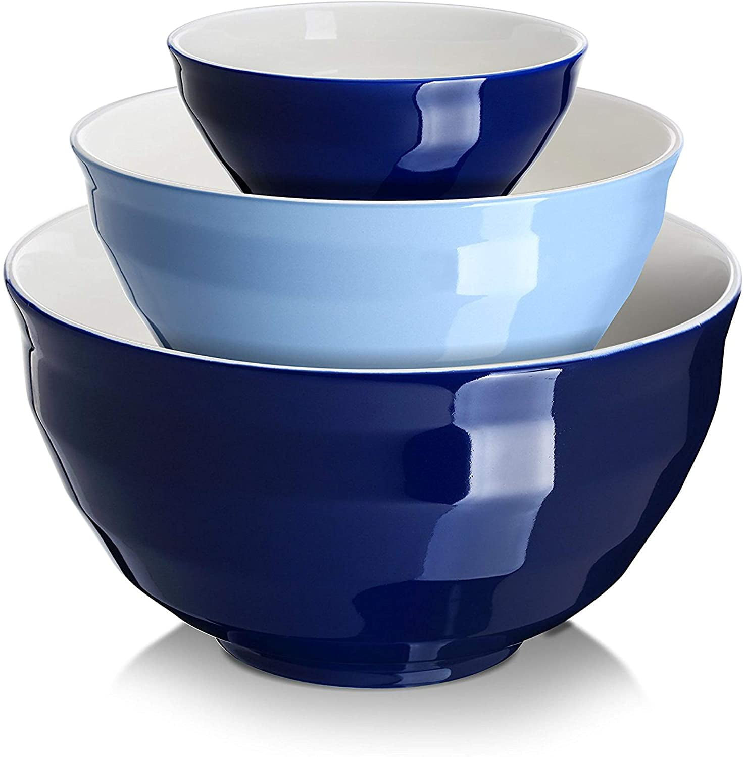 DOWAN 8 Large Serving Bowls - 2 Quart Big Salad Bowl, Porcelain