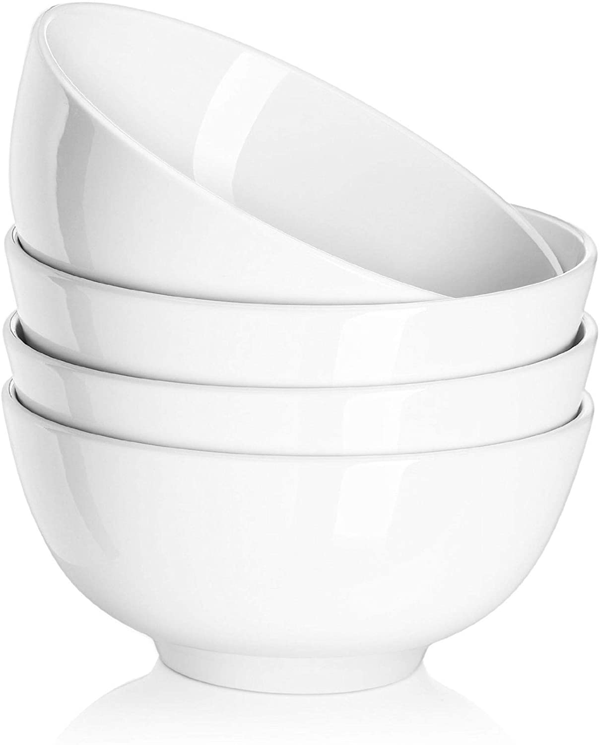 DOWAN Porcelain Bowls Set with Lid, 22 oz Cereal Soup Bowls, Ceramic
