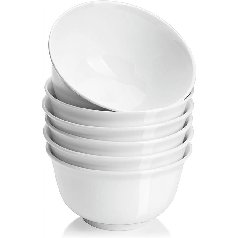 Lucever Cereal Bowls Set of 6 Porcelain Bowls for Soup, Salad, Rice, or  Pasta, 6.0 Inch Diameter, 23 Fluid Ounce 2.75 Cup Capacity 