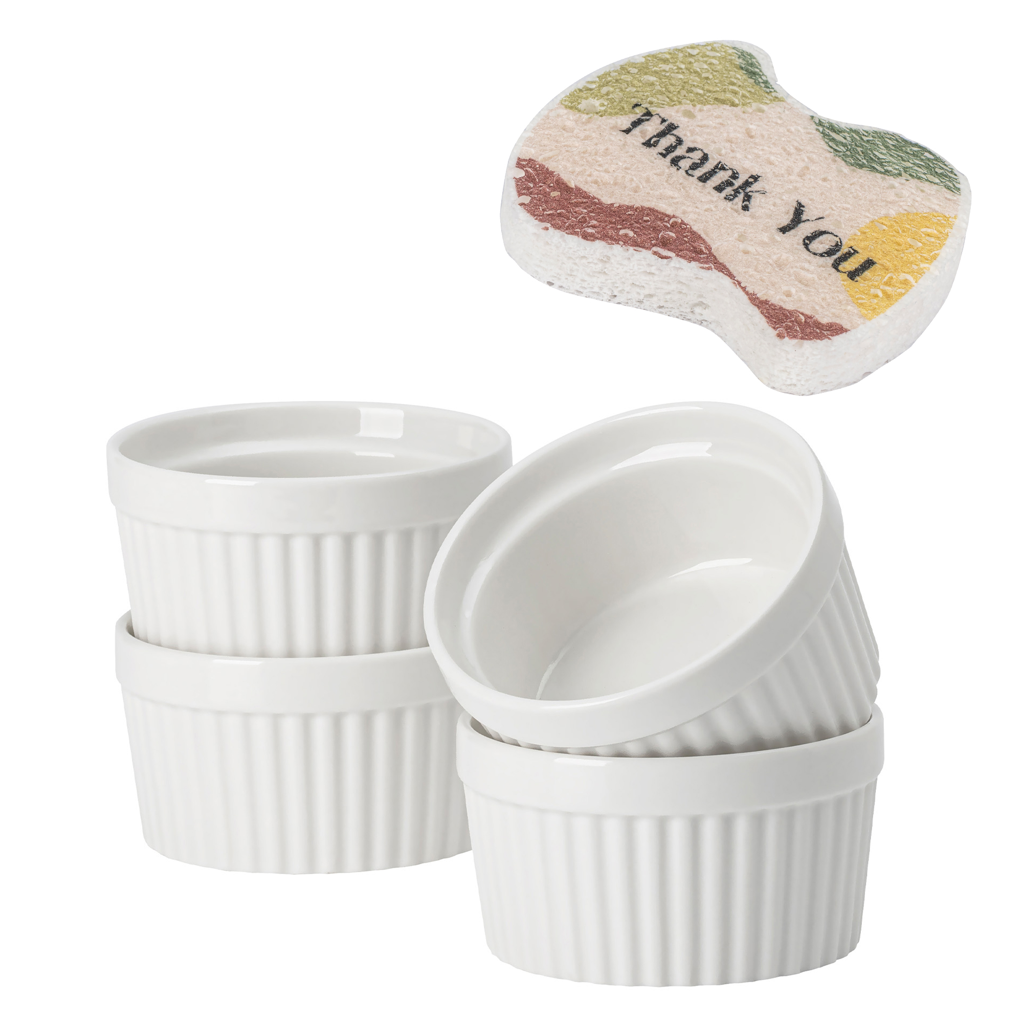 The Pioneer Woman 6 Piece Fancy Flourish Ramekin Set with Carrying ...