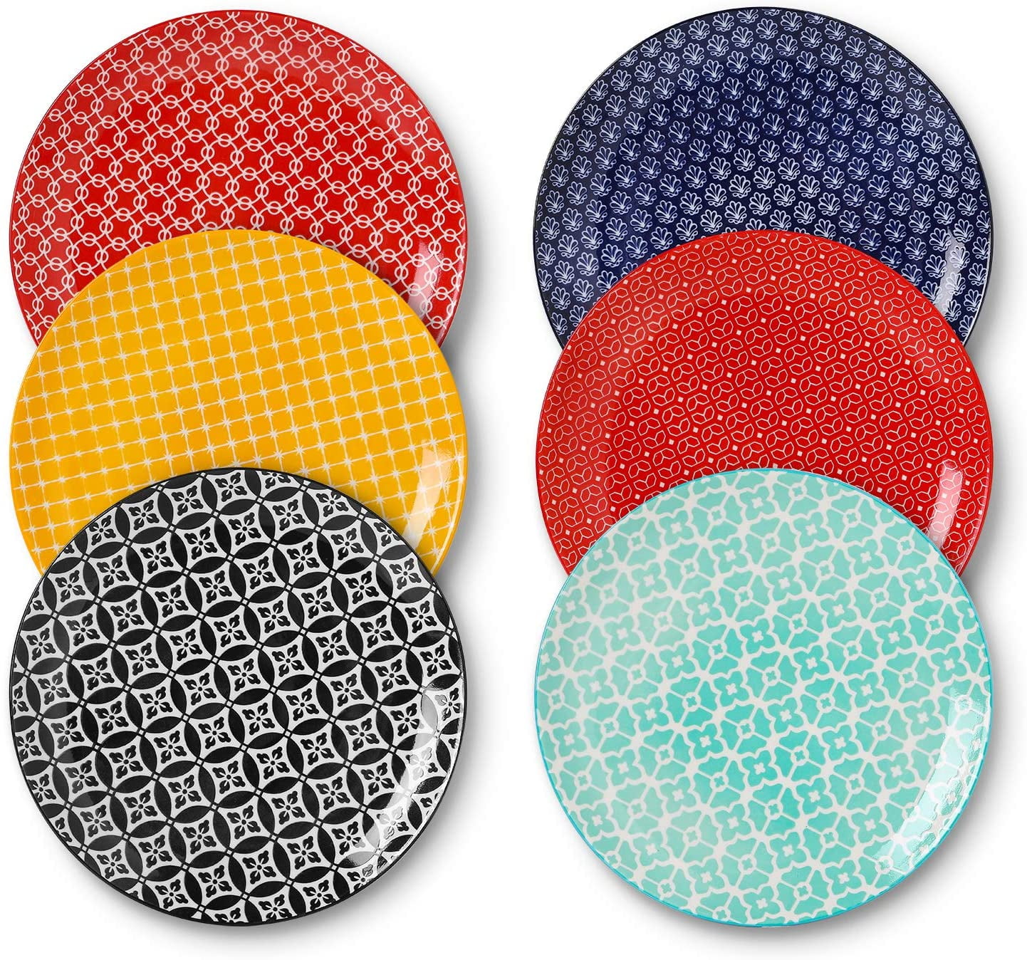 DOWAN Vibrant Joy Ceramic Dinner Plates, Set of 6, 10 Inch, Christmas