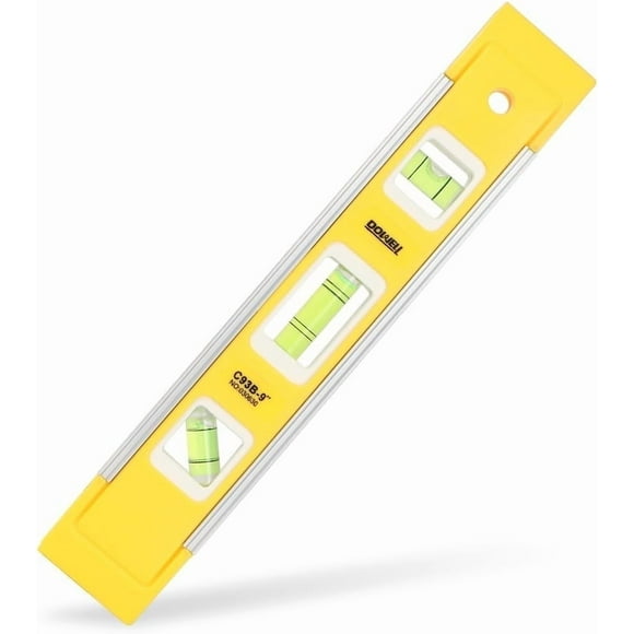 DOWELL 9-inch Magnetic Box Torpedo Level, 3 Different Bubbles 45/90/180 Measuring Shock Resistant