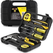 DOWELL Small Homeowner Tool Kit 9 Pieces General Household Small Hand Repair Set with Plastic Toolbox Storage Case