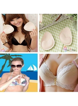 1Pair Removable Bikini Push Up Bra Insert Self-Adhesive Bra Pads Silicone  Triangle Pads