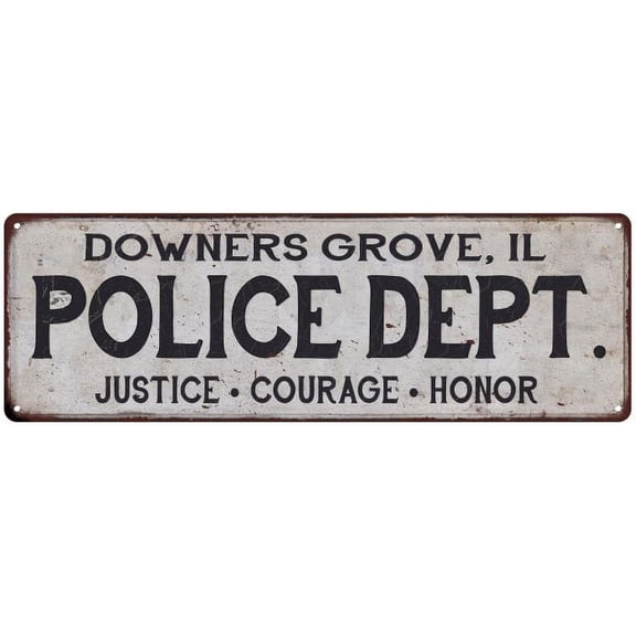 DOWNERS GROVE, IL POLICE DEPT. Home Decor Metal Sign Gift 6x18 206180012753