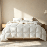DOWNFORT Feather Down Fiber Comforter Insert Oversized King, All Season Warmth, White