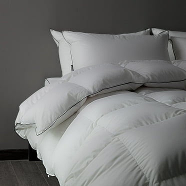 DOWNFORT Luxury Feathers Down Fiber Comforter Queen Size,High Fill Power All Season Duvet Insert, Ultra Soft Hotel Collection Comforter, Fluffy and Cozy 90 X 90"