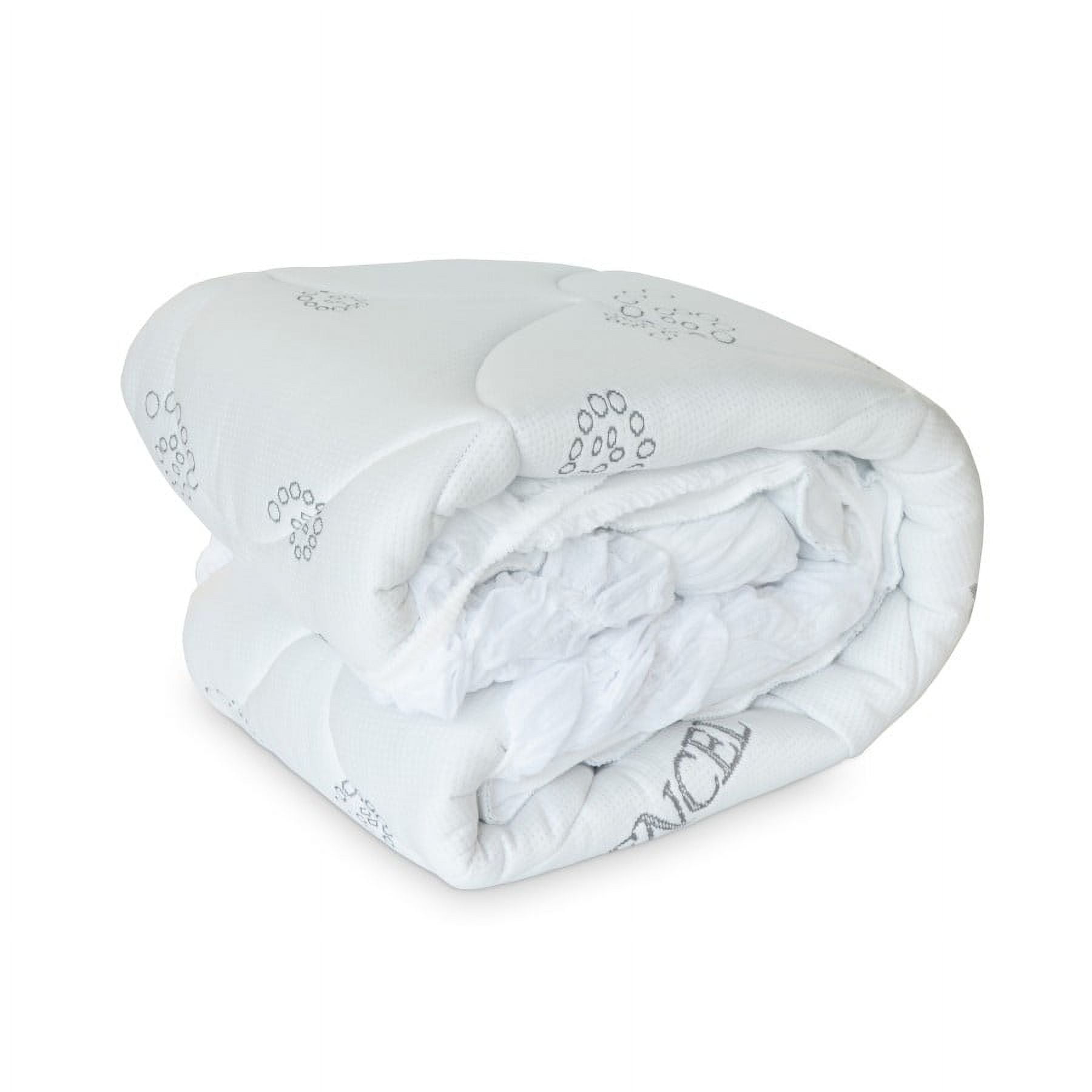 Queen Size White TENCEL Lyocell Plush Mattress Pad