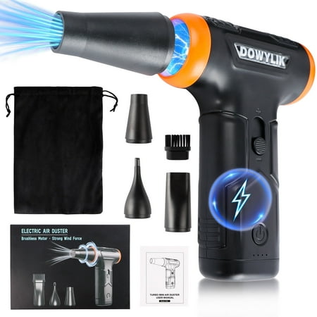 DOWYLIK Compressed Air Duster,220000RPM Electric Air Duster, No Canned Air Duster-Replace Compressed Air for Car, Computer, Keyboard
