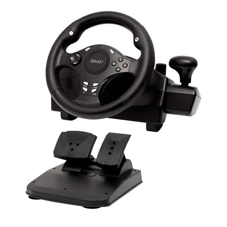 DOYO Racing Wheel for PC, PS3, PS4, Xbox One, Switch – 270° Steering Wheel with Pedals, Dual Vibration, Gear Shifter – R270