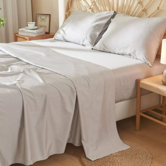 DOZ Long Staple Cotton Sheet Set, Soft Sateen Weave, Smooth, Breathable, Cooling, Durable